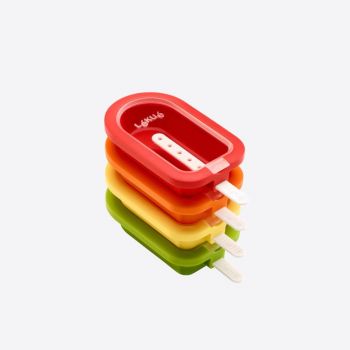 Lékué set of 4 ice cream shapes in silicone and plastic red; orange; yellow and green 16.5x7.5x2.6cm