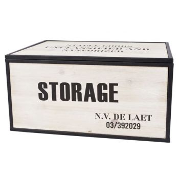 Cosy @ Home Storage Box Black Wood 34x24xh18cm