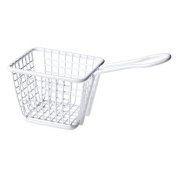 Cosy & Trendy Fry Basket White Plated 10.3x7.8x7.8cm