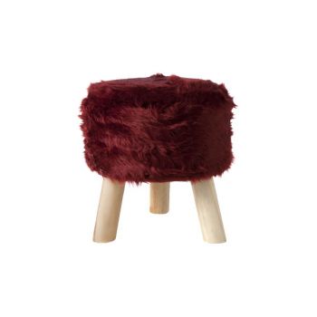 Cosy @ Home Stool Burgundy Round Wool 35x35xh0 With