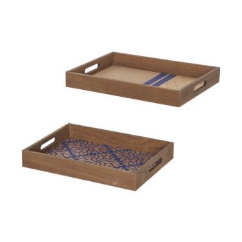 Cosy @ Home Tray Set2 Gold Blue 40x29,5xh5cm Rectang