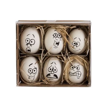 Cosy @ Home Easter Egg Set6 Funny Face Black-white D