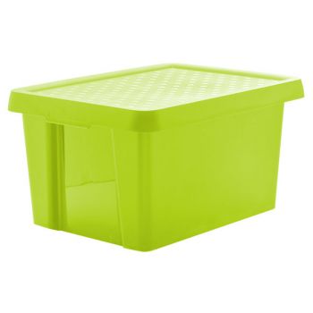 Curver Essentials storage box green with lid 16L